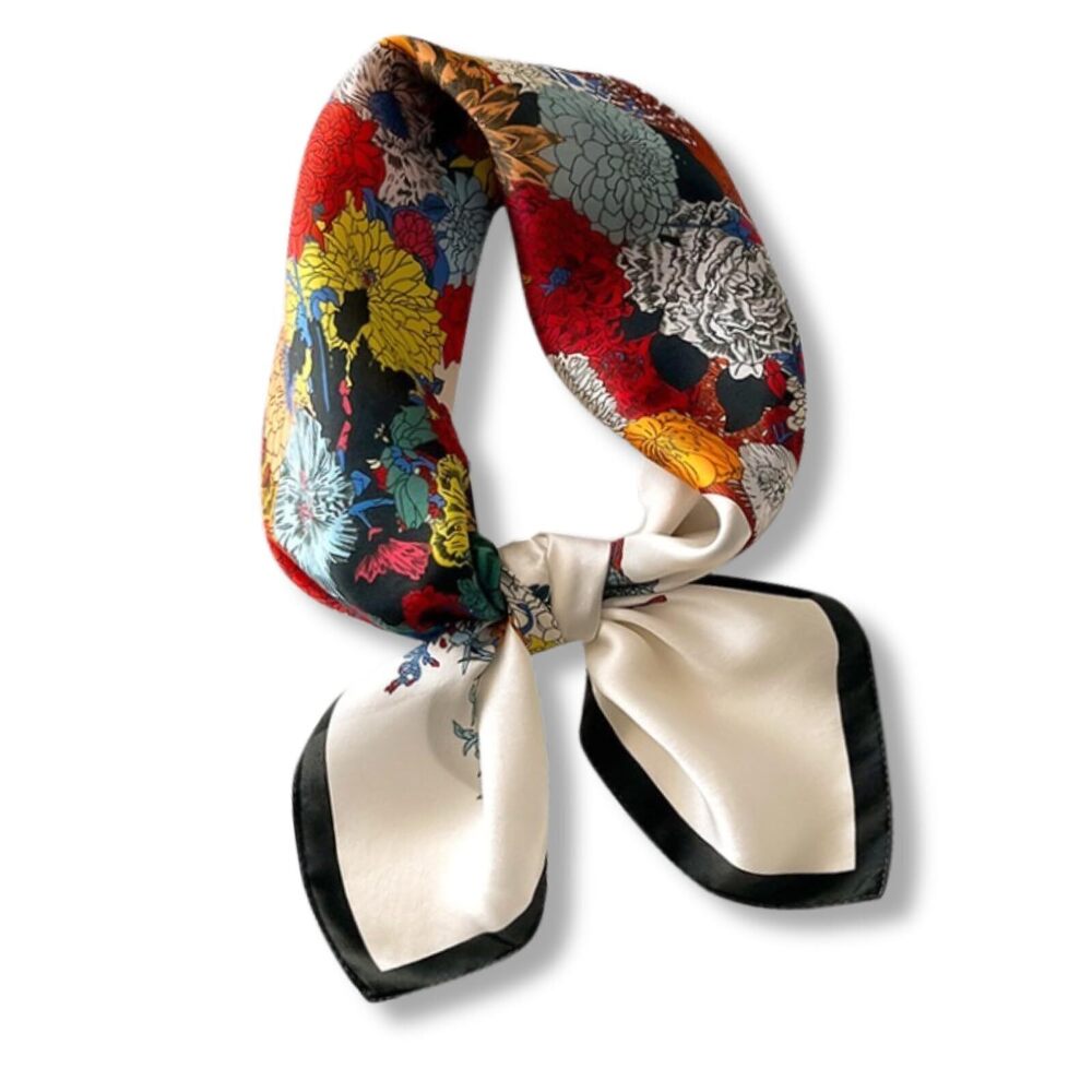 8854 100% Pure Mulberry Silk Neck Scarf 27"x27" Square Neckerchief